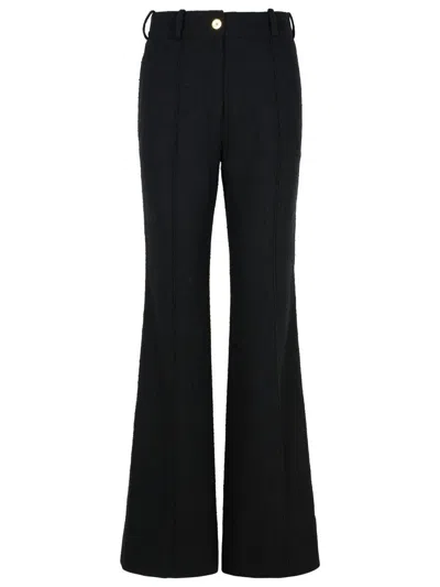 Patou Trousers Flared Leg Belt Loops In Black