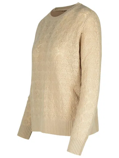 Puro Tatto Beige Cashmere Sweater In Beige