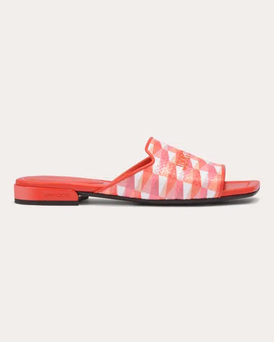 Jimmy Choo Nako Flat Sandals In Paprika/candy Pink Mix