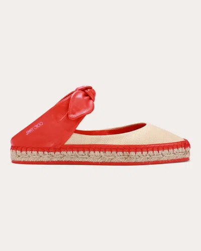 Jimmy Choo Reka Woven Espadrilles In Paprika/natural