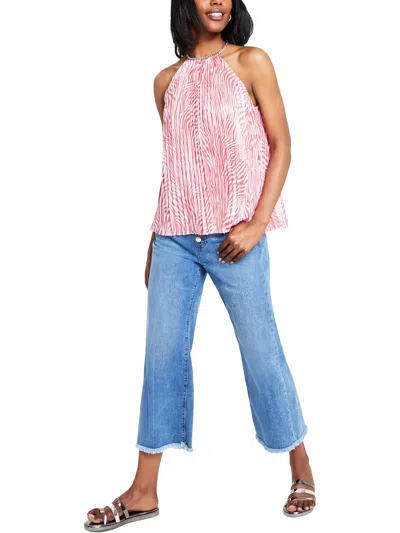 Michael Michael Kors Womens Printed Chiffon Halter Top In Red