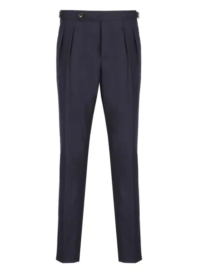 Brunello Cucinelli Straight-leg Pleated Wool-flannel Trousers In Blue