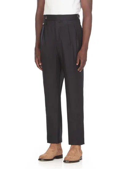 Brunello Cucinelli Straight-leg Pleated Wool-flannel Trousers In Blue