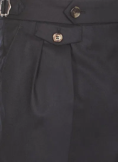 Brunello Cucinelli Straight-leg Pleated Wool-flannel Trousers In Blue