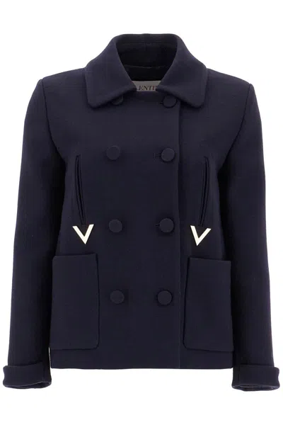 Shop Valentino 'double Crepe Textured Cab In Blue