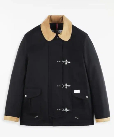 Fay Archive Padded Jacket With Suede Details And 4 Hook Closure