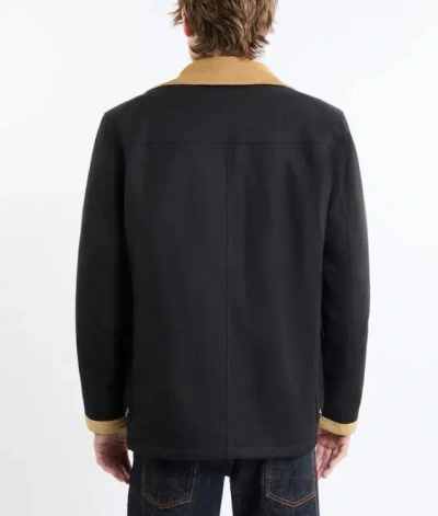 Fay Archive Padded Jacket With Suede Details And 4 Hook Closure