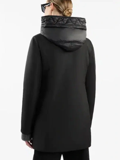 Fay Toggle Coat In Black Wool Blend Fabric