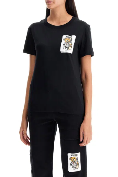 Shop Moschino Teddy Bear T-shirt In Black