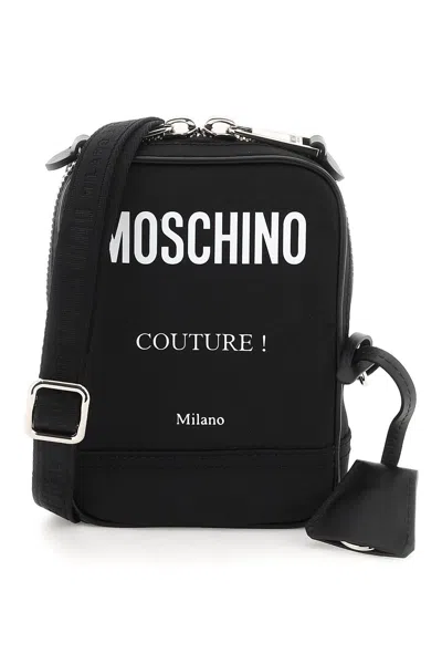 Shop Moschino Nylon Crossbody Bag In Black