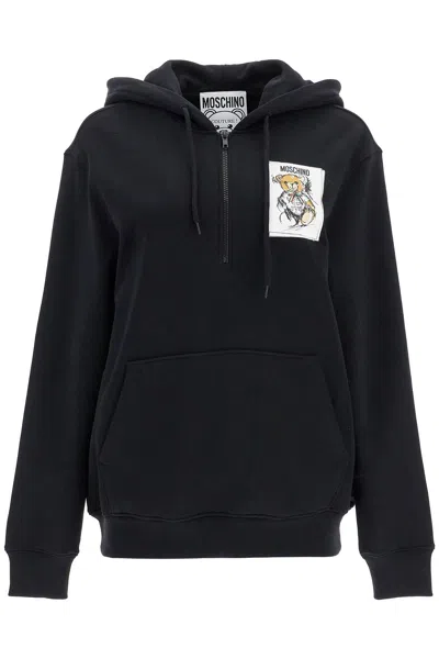 Moschino Felpa Con Cappuccio Teddy Bear In Black