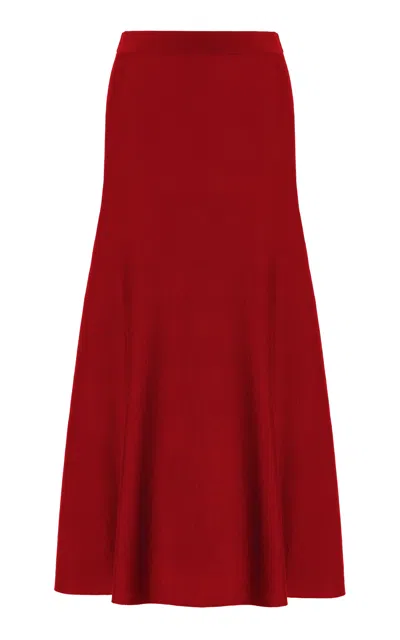 Gabriela Hearst Freddie Knit Skirt In Scarlet Red Merino Wool Cashmere In Scarlet Red