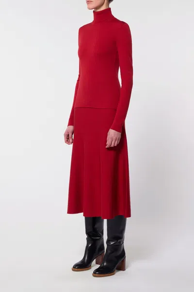 Gabriela Hearst Freddie Knit Skirt In Scarlet Red Merino Wool Cashmere In Scarlet Red