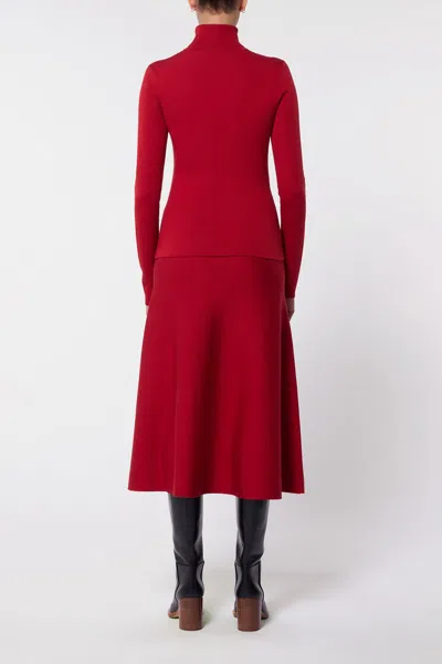 Gabriela Hearst Freddie Knit Skirt In Scarlet Red Merino Wool Cashmere In Scarlet Red