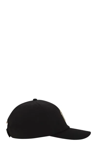 Moncler Grenoble Gabardine Baseball Cap In Black