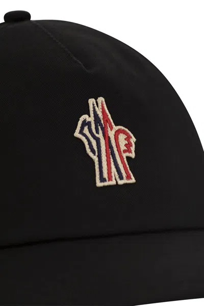 Moncler Grenoble Gabardine Baseball Cap In Black