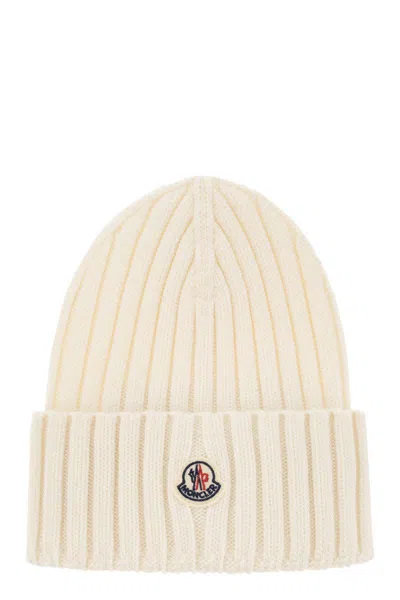 Shop Moncler Wool Cap In White