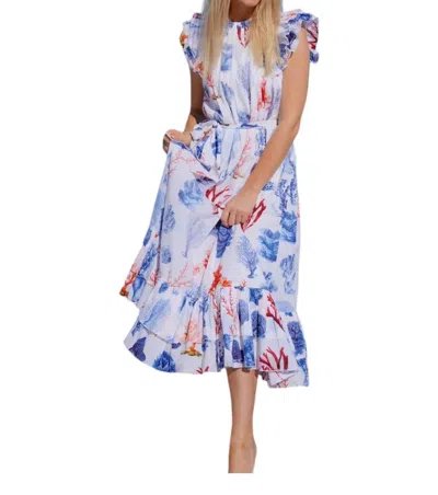 Islapayal Athena Maxi Dress In Blue Coral In Multi