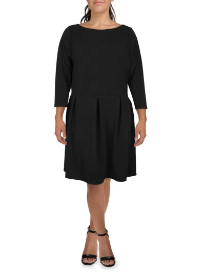 24seven Comfort Apparel Women's Plus Size Perfect Fit And Flare Dress In Black