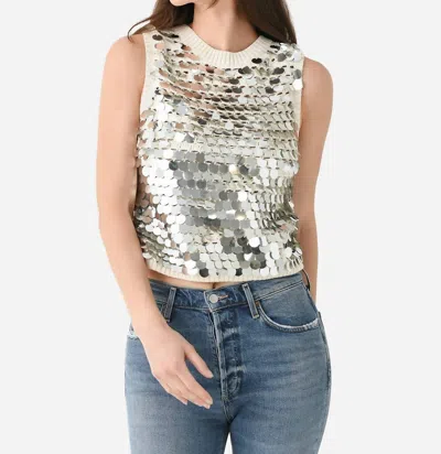 Eleven Six Cora Tank In Ivory/silver Sequins In Multi