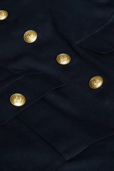 L'agence Idy Button Down Dress In Black In Black/gold