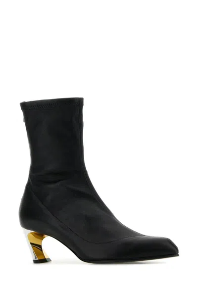 Alexander Mcqueen Armadillo Leather Boots In Blacksilvergold