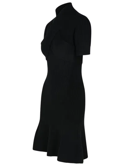 Patou Scarf Draped Knit Dress In Black