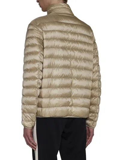 Palm Angels Quilted Down Jacket In Beige