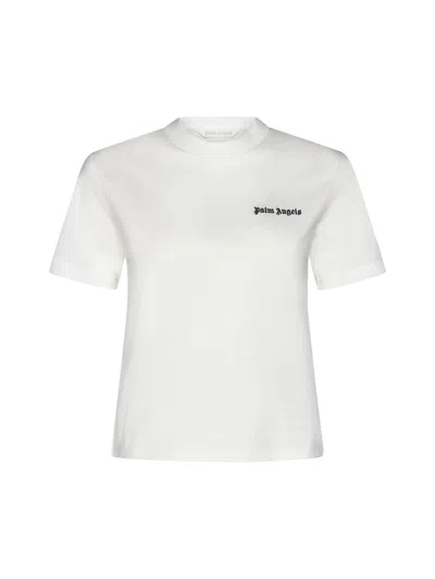 Shop Palm Angels T-shirts And Polos In Off White Black