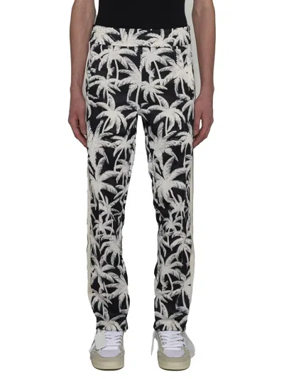 Shop Palm Angels Trousers In Black Off White