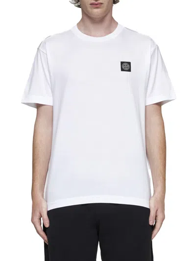 Shop Stone Island T-shirts And Polos In White