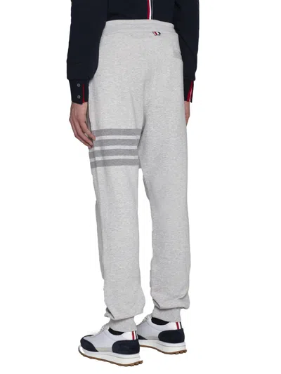 Thom Browne Sweatpants In Classic Loopback With Engineered 4 Bar Stripe In Lt Grey