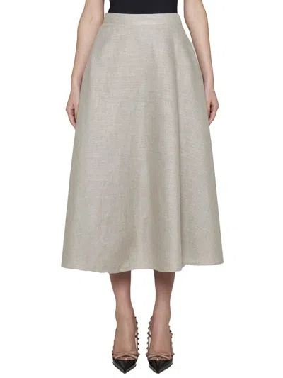 Shop Valentino Garavani Skirts In Beige Gravel