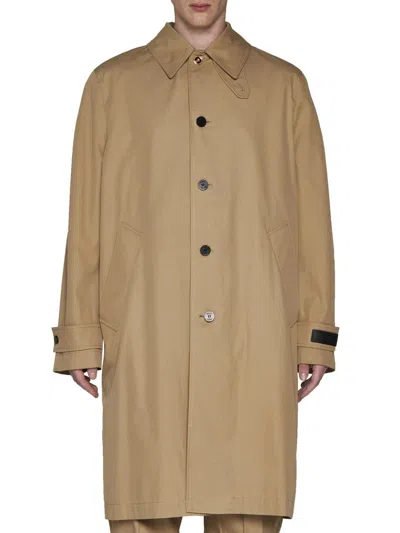 Shop Versace Coats In Champagne