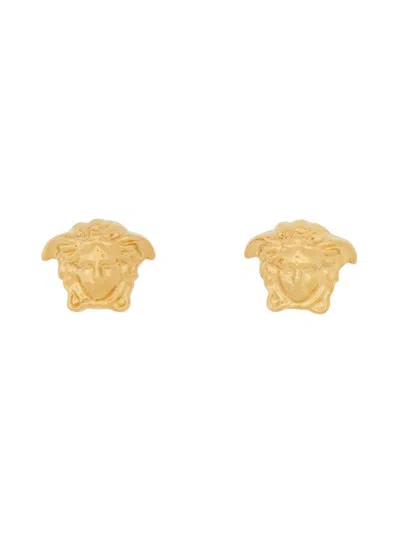 Shop Versace "jellyfish" Button Earrings In Gold