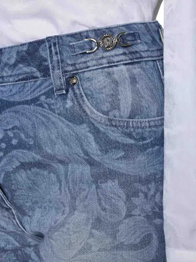 Shop Versace Shorts In Medium Blue