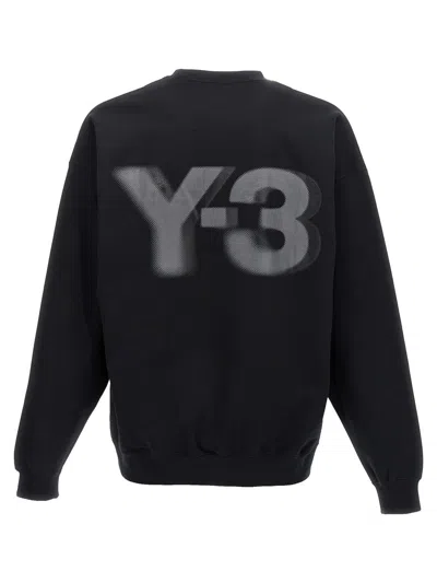 Shop Y-3 Adidas Logo Print Sweatshirt In Black