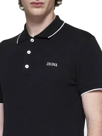 Shop Zegna T-shirts And Polos In Nero Unito