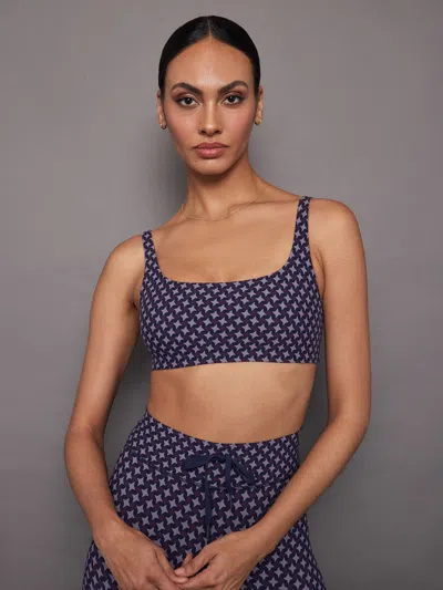 The Upside Graphic-print Square-neck Sports Bra In Abstract