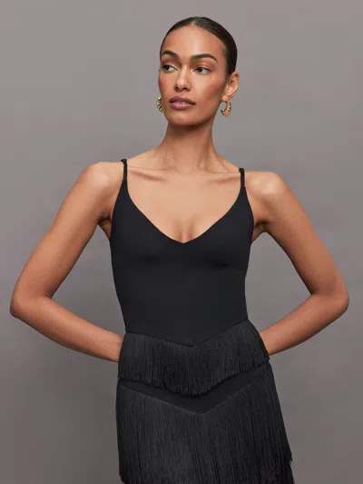 Carbon38 Fringe Tank In Melt In Black