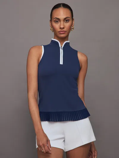 Shop Carbon38 Sleeveless Golf Top In Navy