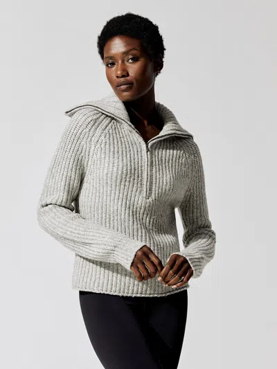 Ona Audrey Zip-up Sweater In Heather Grey