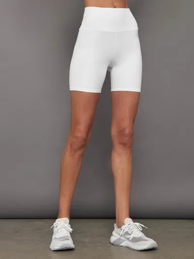 Carbon38 Biker Short In Ribbed Melt In White