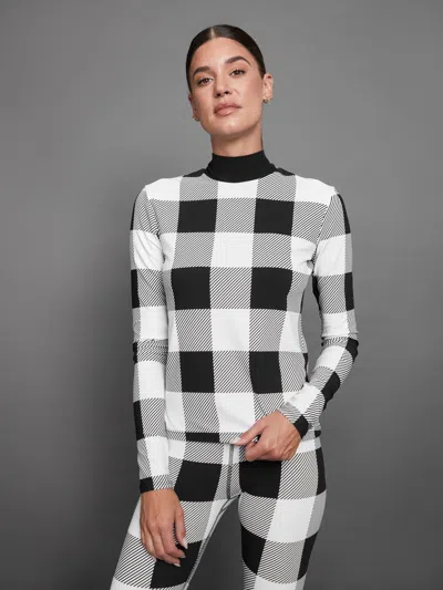 Carbon38 Long Sleeve Printed Base Layer In Buffalo Plaid