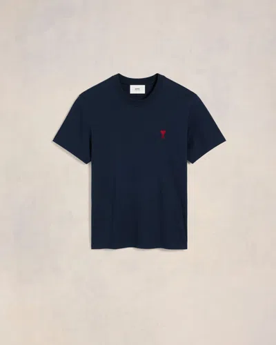 Ami Alexandre Mattiussi Ami Paris 'ami De Coeur' T-shirt In Night Blue