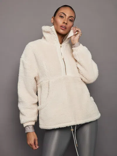 Shop Varley Posey Sherpa Jacket In Sandshell