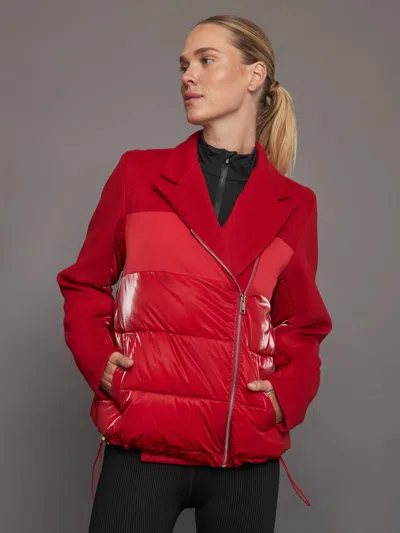 Carbon38 Blazer Puffer In Haute Red