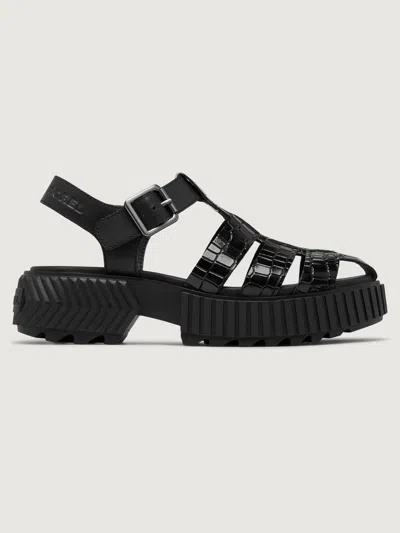 Sorel Caribou Shearling And Nubuck Snow Boots In Black,sea Salt