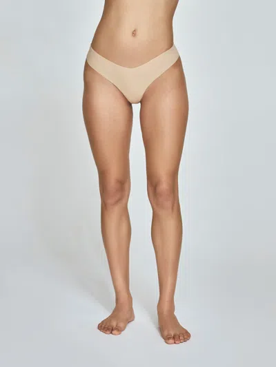 Commando Stretch Microfiber Thong In Beige