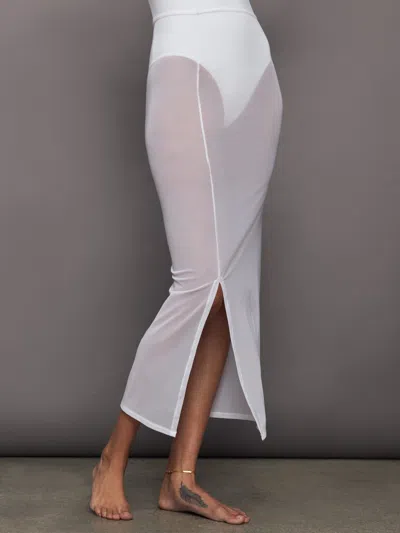 Carbon38 Mesh Column Skirt In White